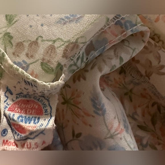 Vintage New Attitude Floral Button Down Shirt Pastel Tie Neck Size 18 Women’s - Picture 8 of 10